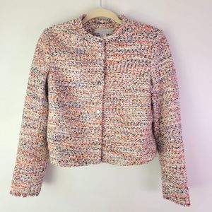 H&M pink blue tweed jacket size 6